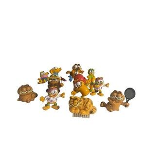 VTG 1980s Garfield Toys & Figures Lot of 12  PVC, Plastic, Enesco
